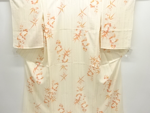 JAPANESE KIMONO / KOMON / FOR SUMMER / BAMBOO & FLOWER